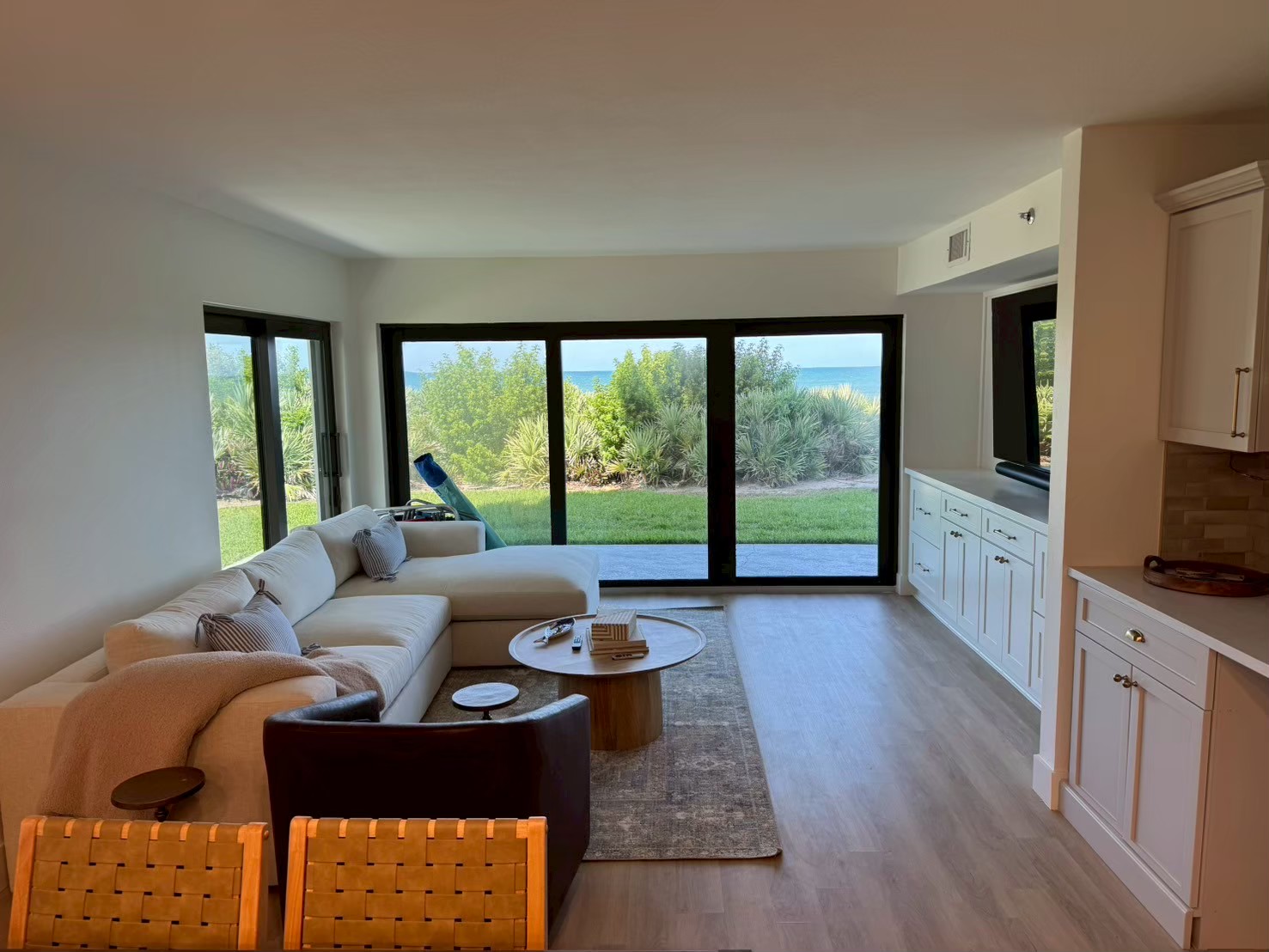 Custom living room renovation with built-in cabinetry by Molina Custom Works